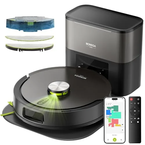 MONSGA MR7PRO Robot Vacuum Mop 8000Pa 90-Day Auto-Empty