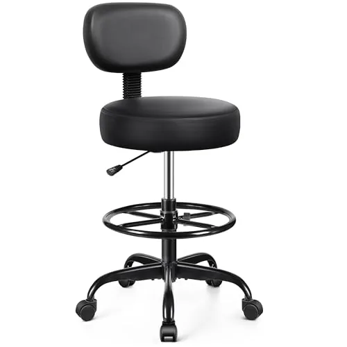 Brick Attic Drafting Chair Adjustable Footrest Rolling Stool