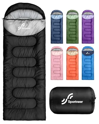 Sportneer 3-Season Compact Sleeping Bag for Adults
