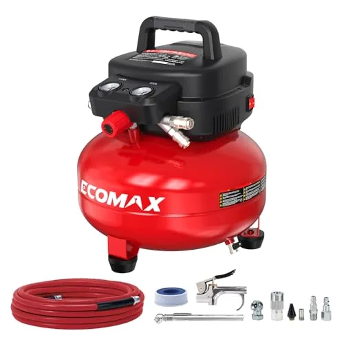ECOMAX 6-Gallon 150 PSI Pancake Air Compressor Kit