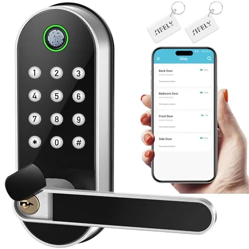 Sifely Fingerprint Smart Lock with Handle and Keypad