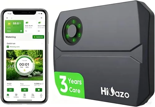 HiOazo 4-Zone WiFi Sprinkler Controller with Weather Skip