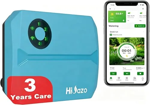 HiOazo 4-Zone WiFi Sprinkler Controller with Weather Skip