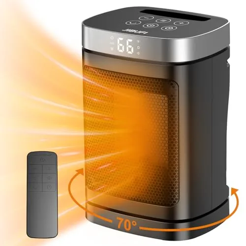 JIBUFI Portable Space Heater 1500W with 70° Oscillation