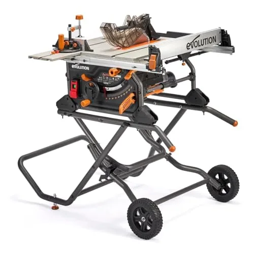Evolution R10TBLX 10in Table Saw with Wheeled Stand