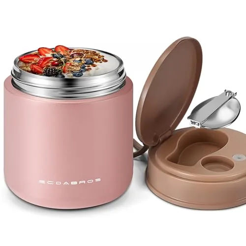 eedabros 15.2 oz Kids Food Jar with Foldable Spoon