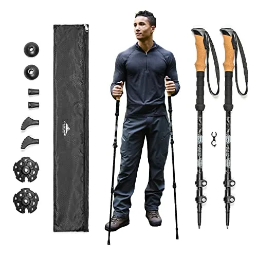 Cascade Mountain Tech Aluminum Trekking Poles Cork Grip