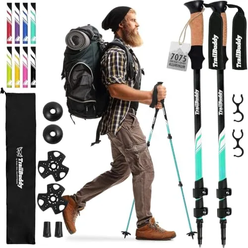 TrailBuddy 7075 Aluminum Collapsible Trekking Poles