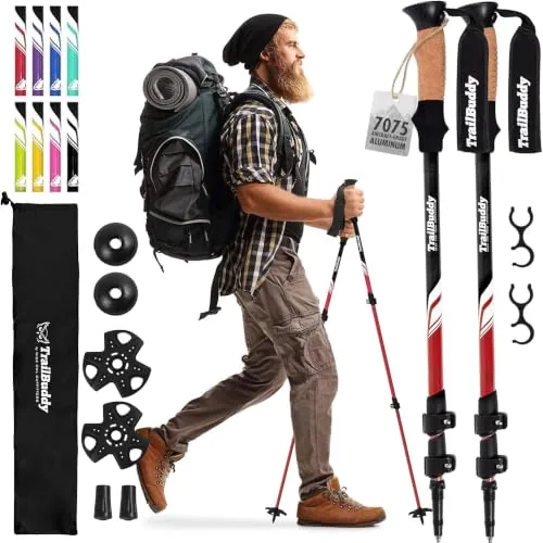 TrailBuddy Trekking Poles – Lightweight 7075 Aluminum Hiking
