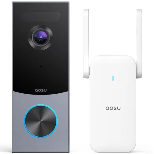 aosu 5MP Wireless Wired Video Doorbell No Subscription