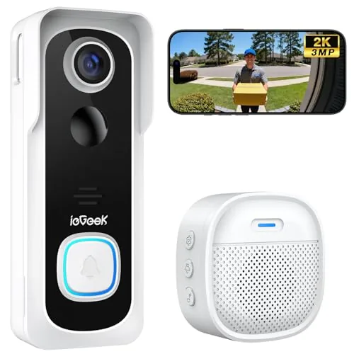 ieGeek Bell J9 Wireless Doorbell 2K No Subscription