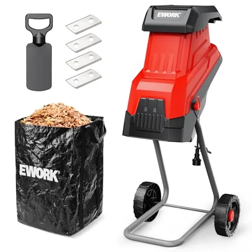 EWORK EK-DT8401 15-Amp Electric Wood Chipper 1.8in Cut
