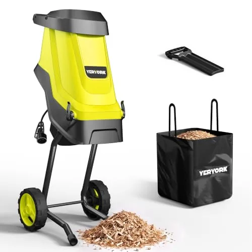 Yeryork 15A Electric Wood Chipper 1.8in Cutting Capacity
