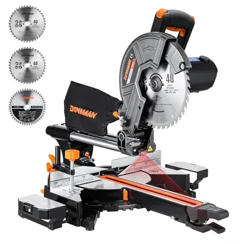 DOVAMAN 10-Inch Sliding Miter Saw 3-Blade Multi-Material
