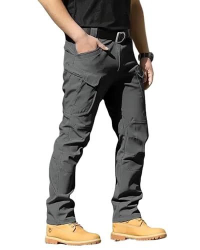 LRYXXX Tactical Cargo Pants Stretch Waterproof Dark Gray