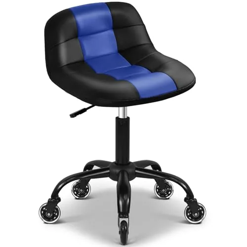 FreekyFit Rolling Shop Stool 330lb with Back Support