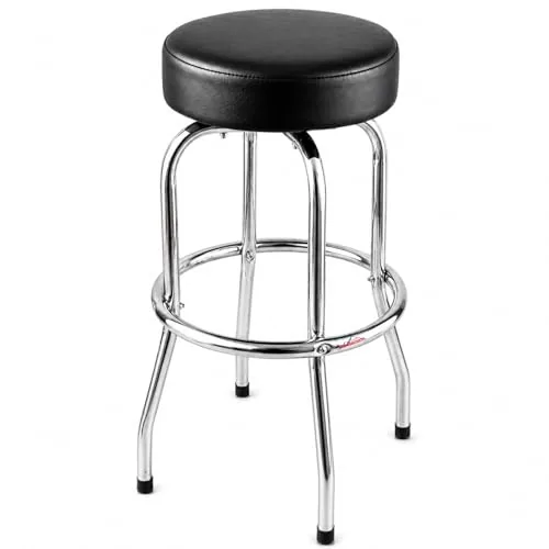 Ruedamann 29in Swivel Bar Stool Black Leatherette Padded